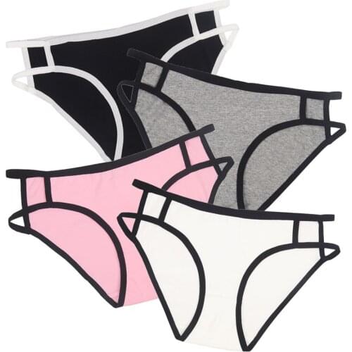 Cotton Panties Briefs Soft Thin Straps Underwear Women Breathable Young Girls Cute Pink Underpants Comfortable Intimates