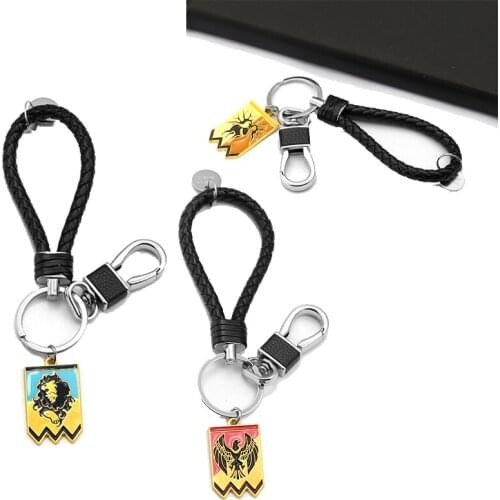 Game Fire Emblem Braided Leather Keychain Figure Logo Tags Enamel Metal Pendant Keyrings Men Car Bag Key Holder Jewelry llaveros