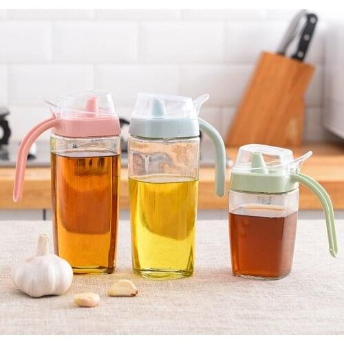 Creative Kitchen Supplies Large Capacity Glass Leak-proof Condiment Bottle Sealed Transparent Kettle Soy Sauce Vinegar Bottle