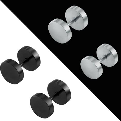 Showlove-2Pcs RoundTitanium Anodized Illusion Fake Ear Plugs Expander Ohrstecker Cheater Plug Stretcher Piercings