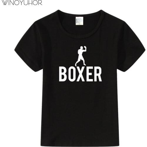 Hot Sale Cool Boxing Boxer Kids Funny T-shirts Summer Children Cotton Baby Clothes Boys Girls Casual Short Sleeve Tops Tees
