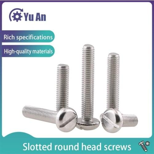 M3 M4 M5 GB67 Stainless Steel 304 One-word Plate Screw Open Slot One-word Round Head Screw 50Pcs