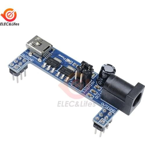 1Pcs Mini USB MB102 Breadboard Switch Power Supply Module Blue Breadboard Dedicated Power Module 3.3V 5V MB-102 bread board