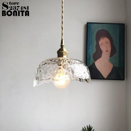 Copper droplight with Switch Lava glass cord pendant lamp Water ripple transparent glass pendant lighting for restaurants