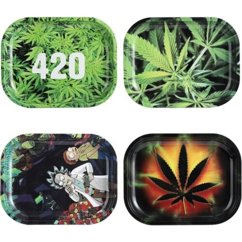 Metal Tin Rolling Tray 18*14cm Smoking Accessories Tobacco Rolling Papers Herb Grinder Small Tobacco Storage Plate Rolling Trays