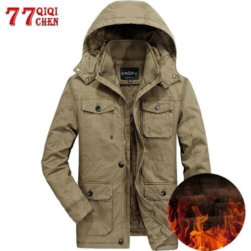 Tactics Winter Jacket Men Plus Size 7XL 8XL Outwear Cotton Thick Warm Windbreaker Men Jackets Wool Liner Hooded Parkas Hombre