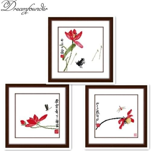 The lotus of Bai Shi cross stitch kit animal18ct 14ct 11ct count print stitching embroidery DIY handmade needlework plus