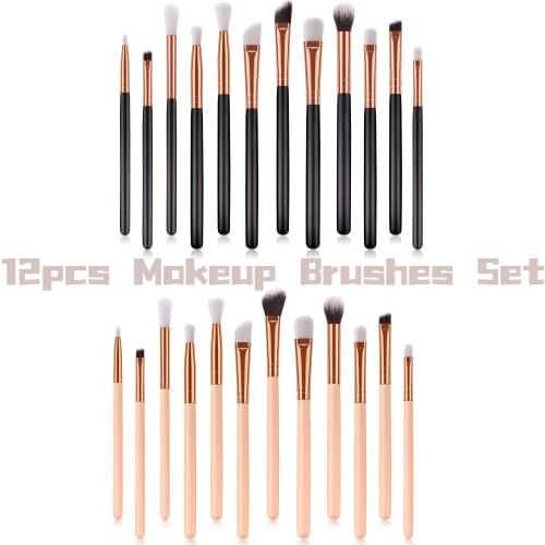12pcs Small Makeup Brushes Set Eye Shadow Blending Eyeliner Eyelash Eyebrow Blush Professional Make Up Brush Tools Kit Maquiagem