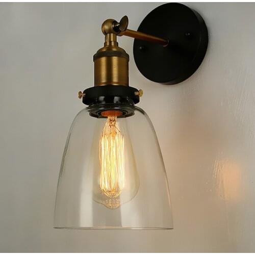 New Wall Lamps Modern DIY Loft Industrial Vintage Wall Lamps Glass lighting shade light for coffee Bedroom Wall Lighting Lamps