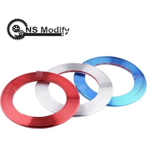 NS Modify 8 Meter Wheel Rim Edge Protector Sticker Chrome Wheel Decoration Auto Tire Rims Plated Strip Decoration Car-styling