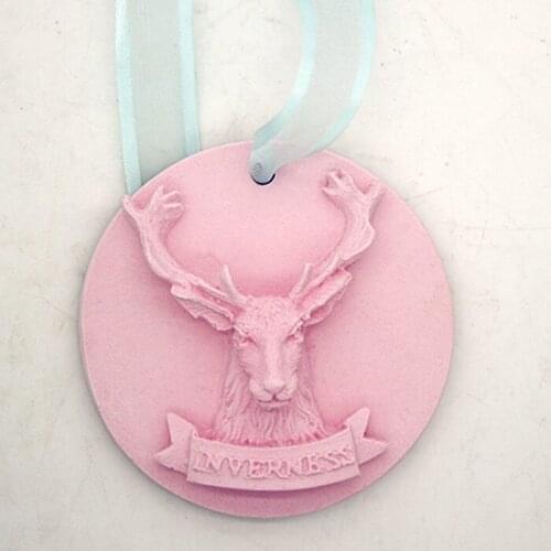 P827 Deer head silicone Aromatherapy Gypsum Decoration Mould chocolate mold car pendants