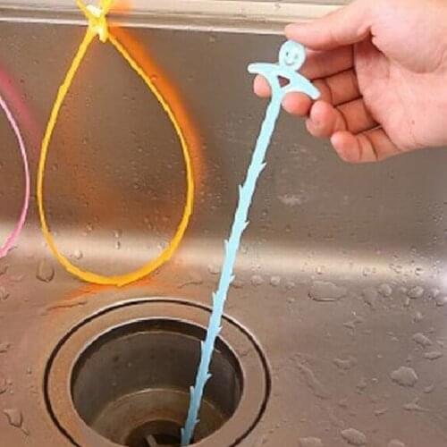 Plastic Drain Dredge Pipe Sewer Cleaner Hook Clean good helper utensilios de cozinha Pipeline dredge sewer filter ss1704