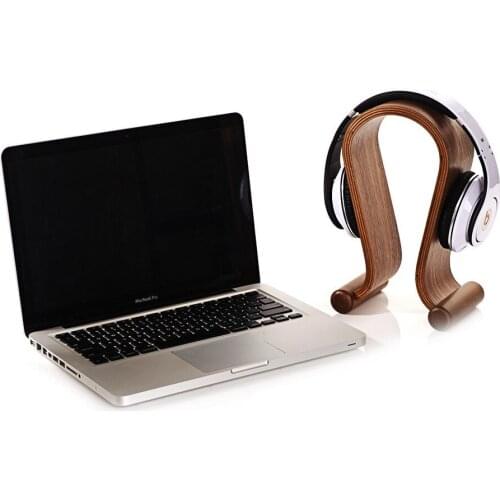 New SAMDI Walnut Birch Wooden Gaming Headset Stand Holder For Laptop Desktop Smartphone Headphone Stand Holder Hanger Practical