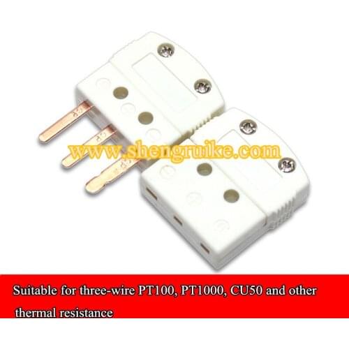 Three-legged RTD connector plug socket pt100 male and female connector