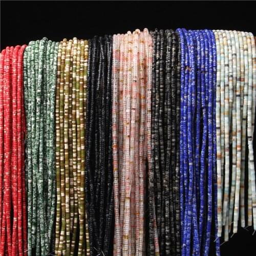 Fashion Jewelry Bead 2x4mm Multicolor Natural Stones Spacer Beads DIY Woman Bracelet Necklace Earings Accessories Free Shipping