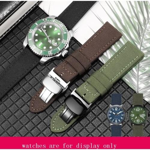 Waterproof Nylon Watchband 18 19 20 21 22 23 24mm Black Blue Writband For Timex Seiko Mens Outdoor Canvas Watch Chain