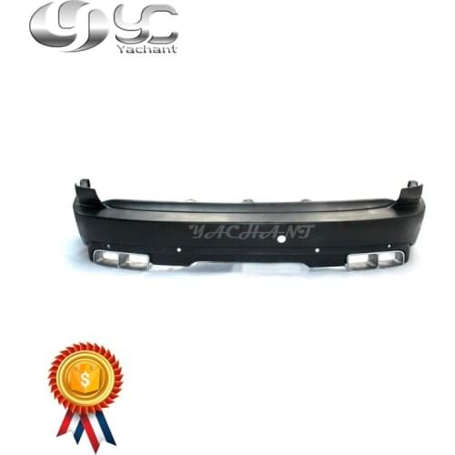 Car-Styling FRP Fiber Glass Rear Bumper Rear Bar Fit For 2013-2015 Rover HSE LM CLR R Style Rear Bumper with Muffler Tips