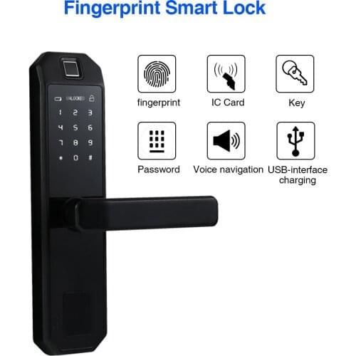 Smart Lock Fingerprint Biometric Door Lock Keyless Touchscreen IC Card Entry door lock Digital Electronic lock