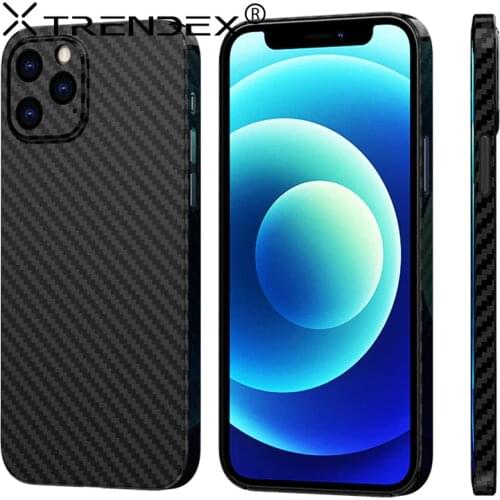 TRENDEX Carbon Fiber Lens Protection Case For iPhone 12 PRO MAX 12 Mini 100% Real Genuine Glossy Matte Carbon Fiber Cover Case