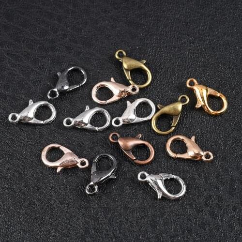 20pcs/lot Lobster Clasps Bracelets Necklaces 10-21mm Hooks Chain Closure Findings Accessories for DIY Jewelry Making Wholesale