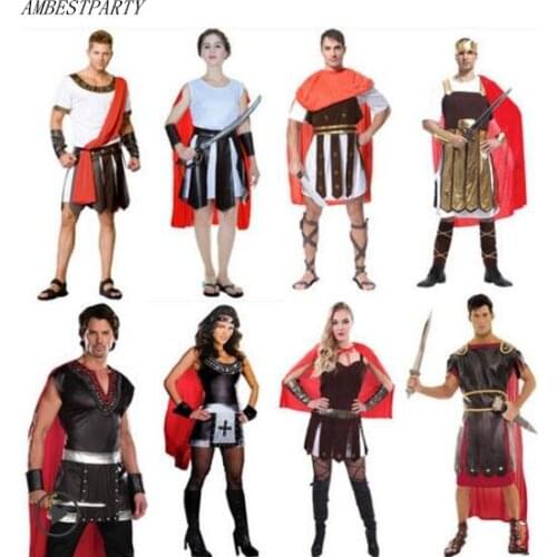 Adult Kids Acient Rome Knight Costume Family Warrior Halloween Cosplay Costumes Carnivals Fancy Dress Supplies Purim AMBESTPARTY