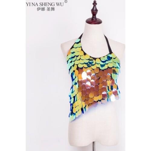 Women Belly Dance Costume Top Hip Scarf Lady bellydance Long Hip scarf Wrap Belt Sequin Fish Scale accessories Sequin Dancewear