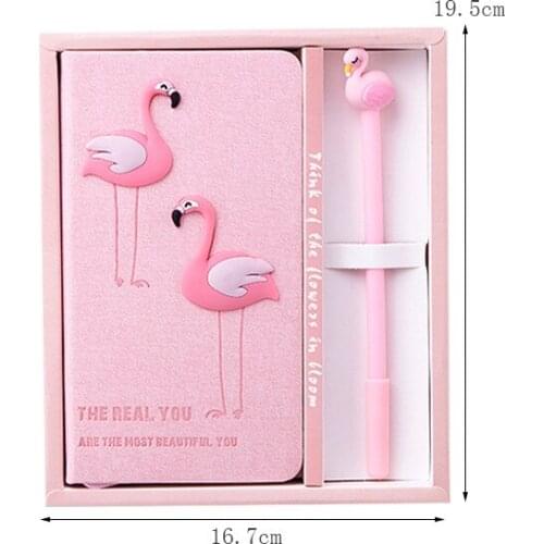 1 Pc Pink Girl Series Flamingo Hand Book Set Cute Simple Notebook Stationery Notepad
