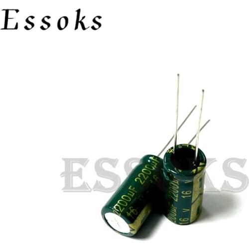 10pcs Electrolytic Capacitor 16V2200UF 16V 2200UF 10X20 mm High Frequency Low ESR Aluminum Capacitors