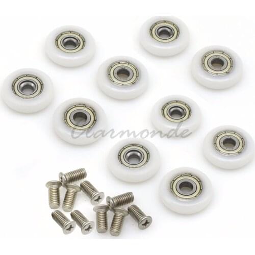 10pcs/lot Diameter 20mm/22mm/23mm/25mm/27mm Fasteners Bathroom Bearing Door Runner Sliding Shower Door Roller Pulley