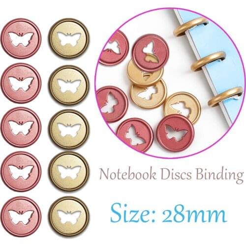 28mm Plastic Ring Binder Mushroom Binding Discs Butterfly Notebook Binder Buckle Loose Leaf Ring Binding Button Office Supplies