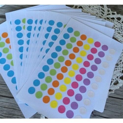 350PCS NEW Hot sell Vintage Colorful Ring Label Stickers for Gift Tag Reinforcement Hole Stickers