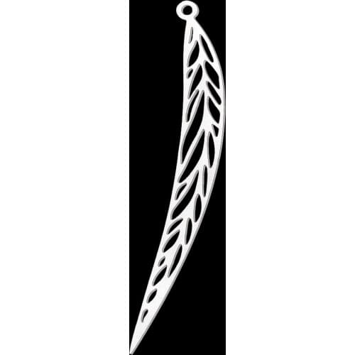 5pcs/lot 100% Stainless Steel Slender Leaf DIY Earring Pendant Charm Wholesale Factory Prices Top Quality Pendants