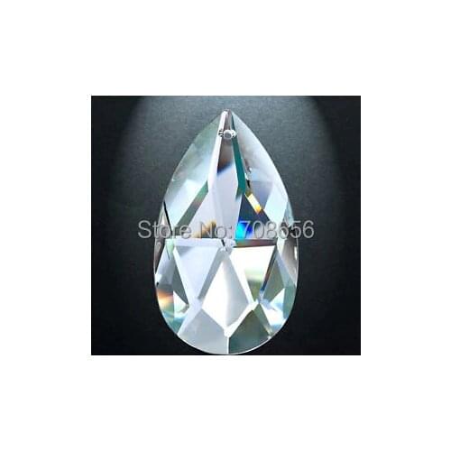 5pcs 76MM CLEAR CRYSTAL PRISM SUNCATCHER CHANDELIER CRYSTAL ALMOND DROP PARTS rainbow wedding romantic decoration