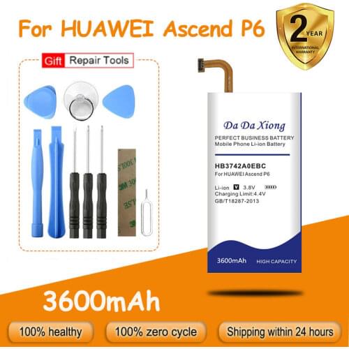 Free shipping 3600mAh HB3742A0EBC Battery for Huawei Ascend P6 P6-U06 p6-c00 p6-T00/ Ascend G6 G620 G621 G620s G630 batteries