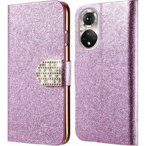 Glitter Rhinestone Wallet Cover For Honor Play 5T Pro 20 KOZ-AL00 Honer V40 Lite 5G X20 SE Flip Case for Honor 50 Pro 50SE Etui