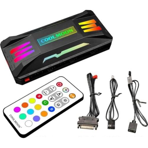 Multiform HUB SATA Fan Power Supply 1 To 8 HUB Fan Molex 4P Or SATA Power To 5V 3pin ARGB Controller Support Water Block Fan