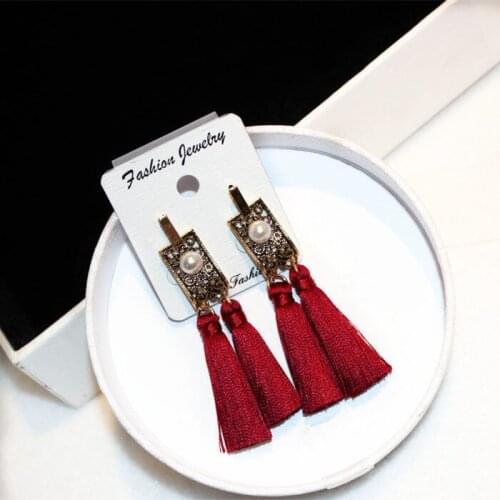 Brand New European Luxury Big Women Dangle Earrings Super Long Tassel Drop Simulated Pearl Earrings High Quality Fashion Jewelry