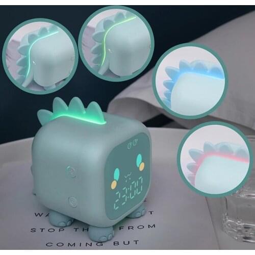 Cartoon Dinosaur Alarm Clock Kid Bedroom With Temperature Display LED Digital Voice Alarm Clock Desktop Decoration Display