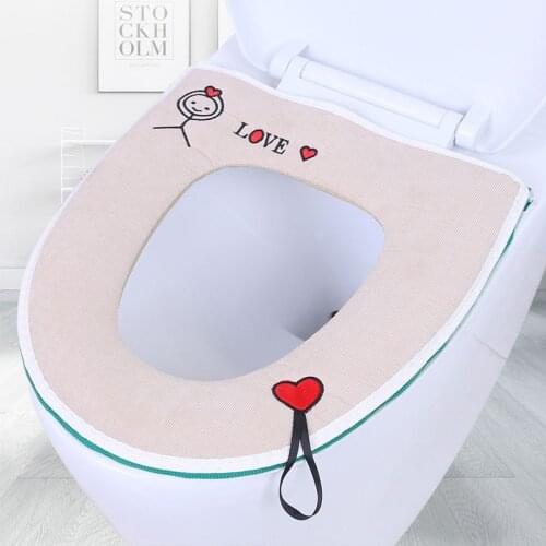 Zipper Toilet Seat Cover Cartoon Toilet Seat Cover Waterproof Toilet Seat Universal WC Cushion Warm Soft WC Pad U Type Cushion