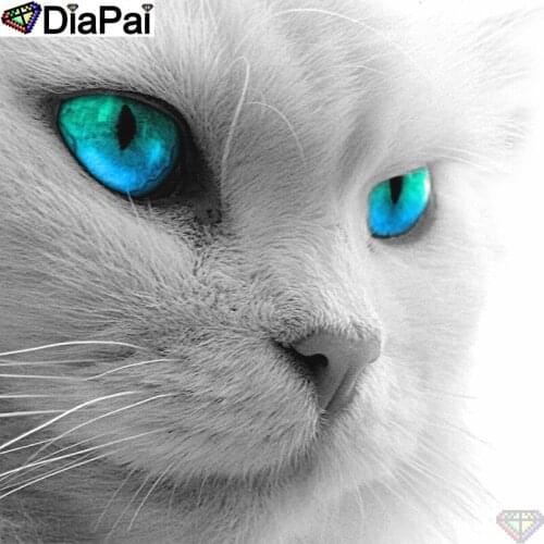 DiaPai 100% Full Square/Round Drill 5D DIY Diamond Painting "Animal cat" Diamond Embroidery Cross Stitch 3D Home Decor A18667