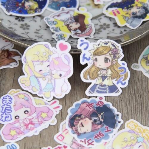 40pcs Lovely Cartoon Girl Scrapbooking Stickers Pretty Girls Decorative Sticker DIY Craft Photo Albums Decals Diary Deco