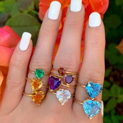 Dvacaman Rings With Cubic Zirkonia For Women