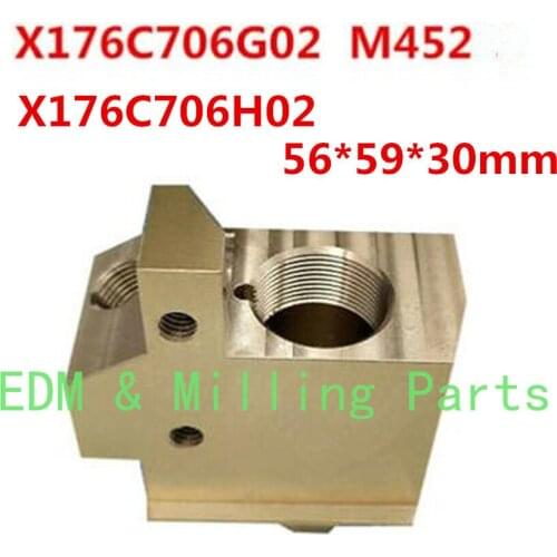 EDM Wire Cut M452 Upper J Head Copper Seat X176C706H02 X176C706G02 56*59*30mm For CNC F1/G/H/H1/HA/C Machine Service