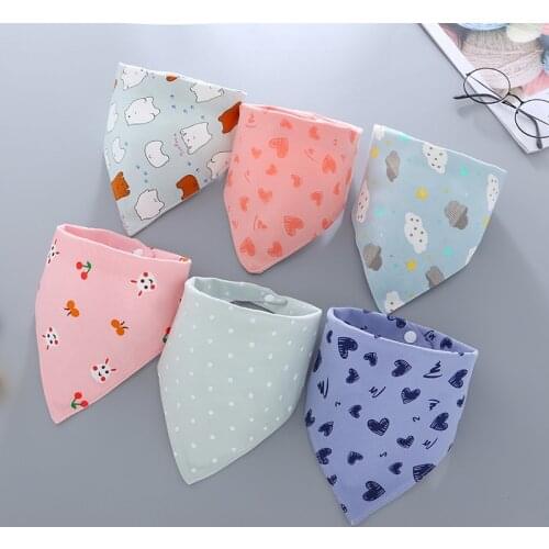 Imebaby Cotton Waterproof Baby Bib Three Layers Fashionable Adjustable Cotton Saliva Towel Bib Baby Cotton Unisex