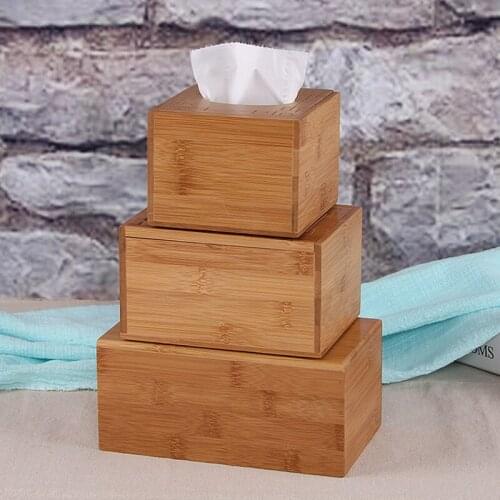 Retro Bamboo Tissue Box For Home Office Desktop Wooden Paper Towel Box Hotel Napkin Wood Holder Household Type Canister
