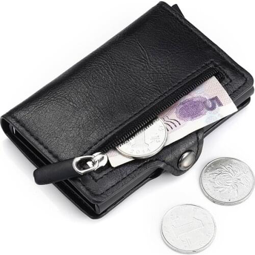 Bycobey Short Card Wallet PU Leather Card Holder RFID Blocking Money Bag Safety Multifunctional Card Case for Men and Women