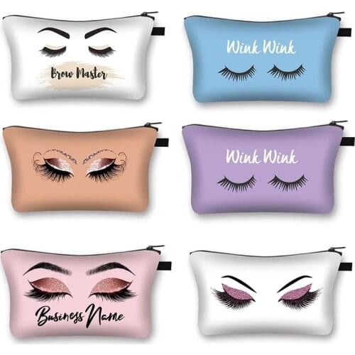 Eyelash Cosmetic Bags Makeup Bags Travel Pouches Toiletry Bag Cases with Zipper for Women Girls