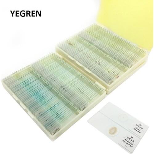 200 Pieces Prepared Microscope Slide Plant Animal Insect Glass Sheet School Biological Teaching Studying Equipment for Student