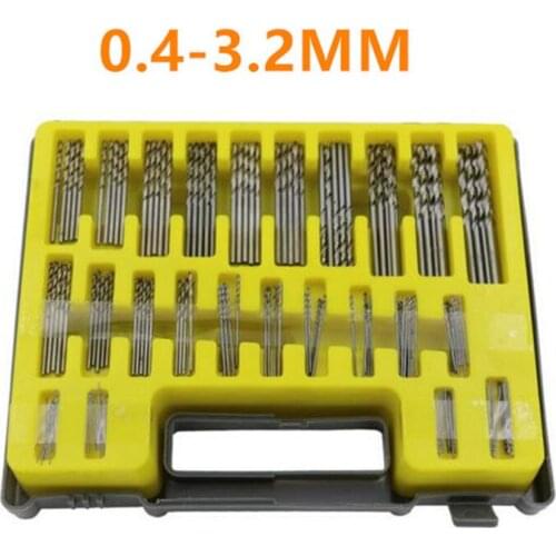 150PCS 0.4-3.2mm HSS Mini Micro Power Drill Bit Set Small Precision Hot Selling 150PC Mini twist drill blow molding box