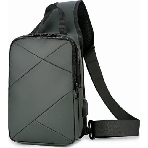 New mens chest bag, smart USB charging bag, nylon water-repellent business casual bag, portable messenger shoulder bag